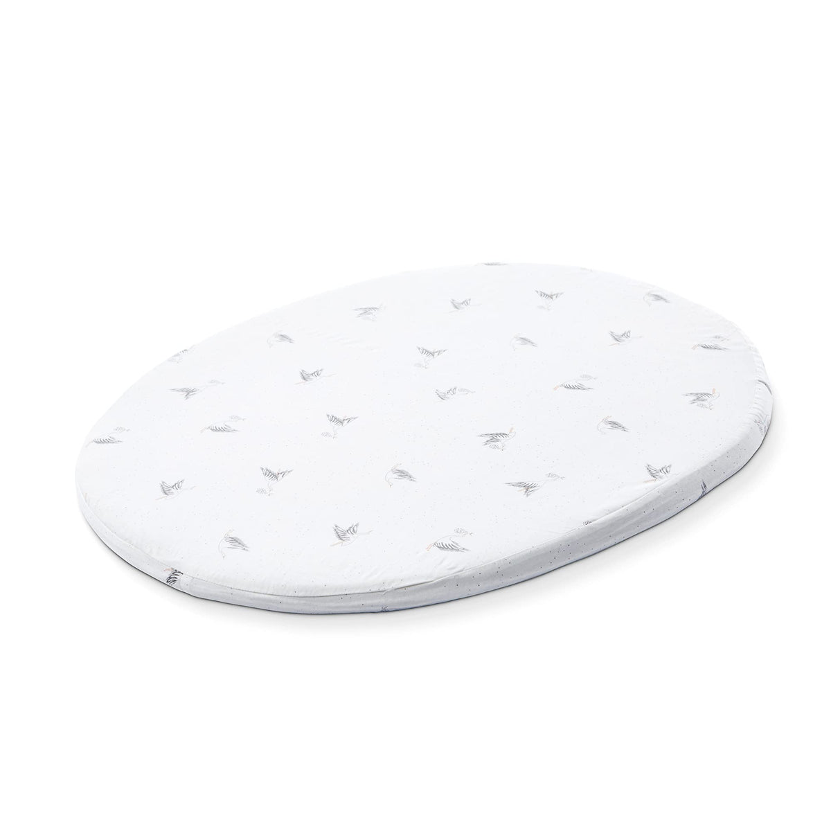 Stokke Sleepi Mini fitted sheet by Pehr in Stork pattern promotes gentle baby sleep.