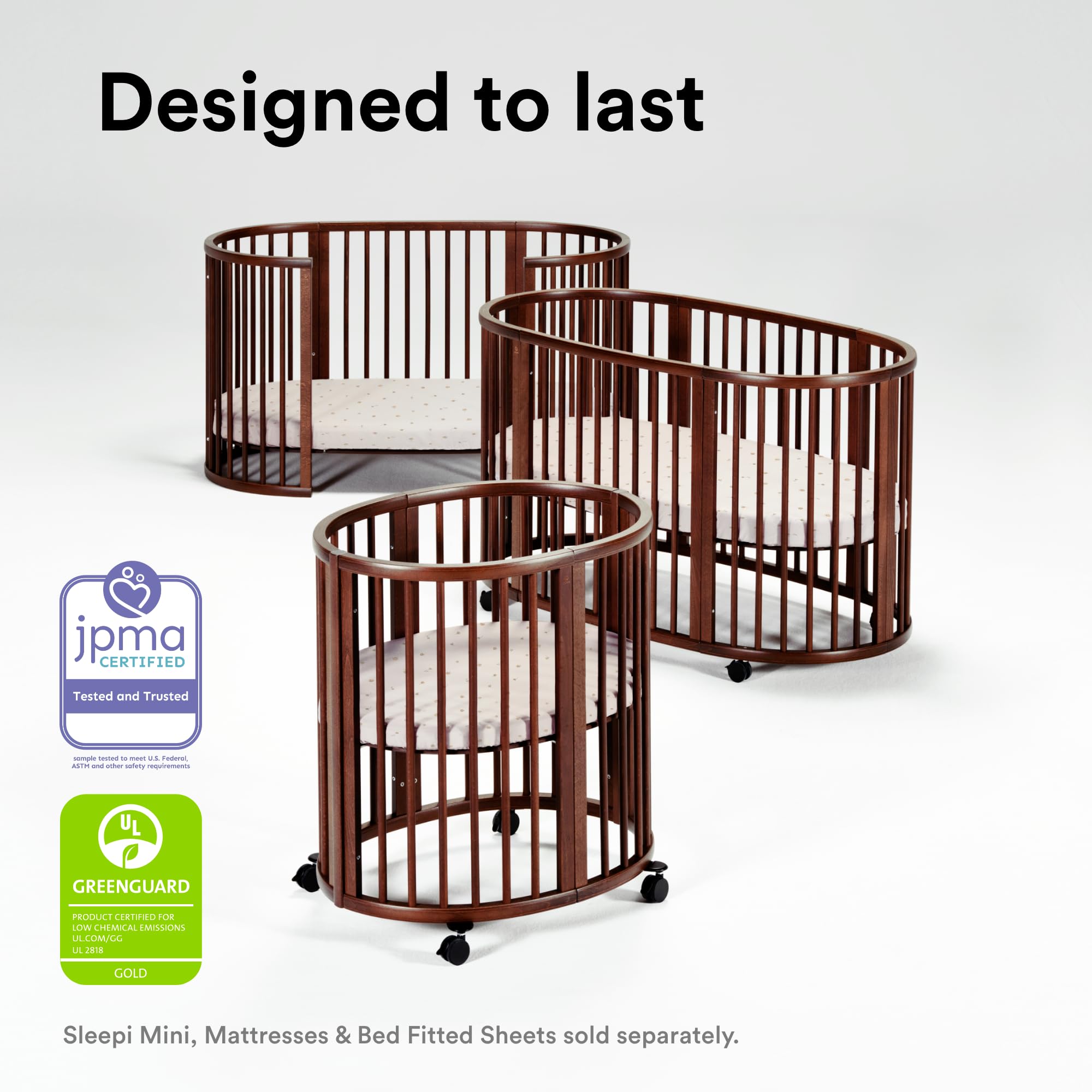 Stokke Sleepi Mini fitted sheet that's easily washable for busy nurseries