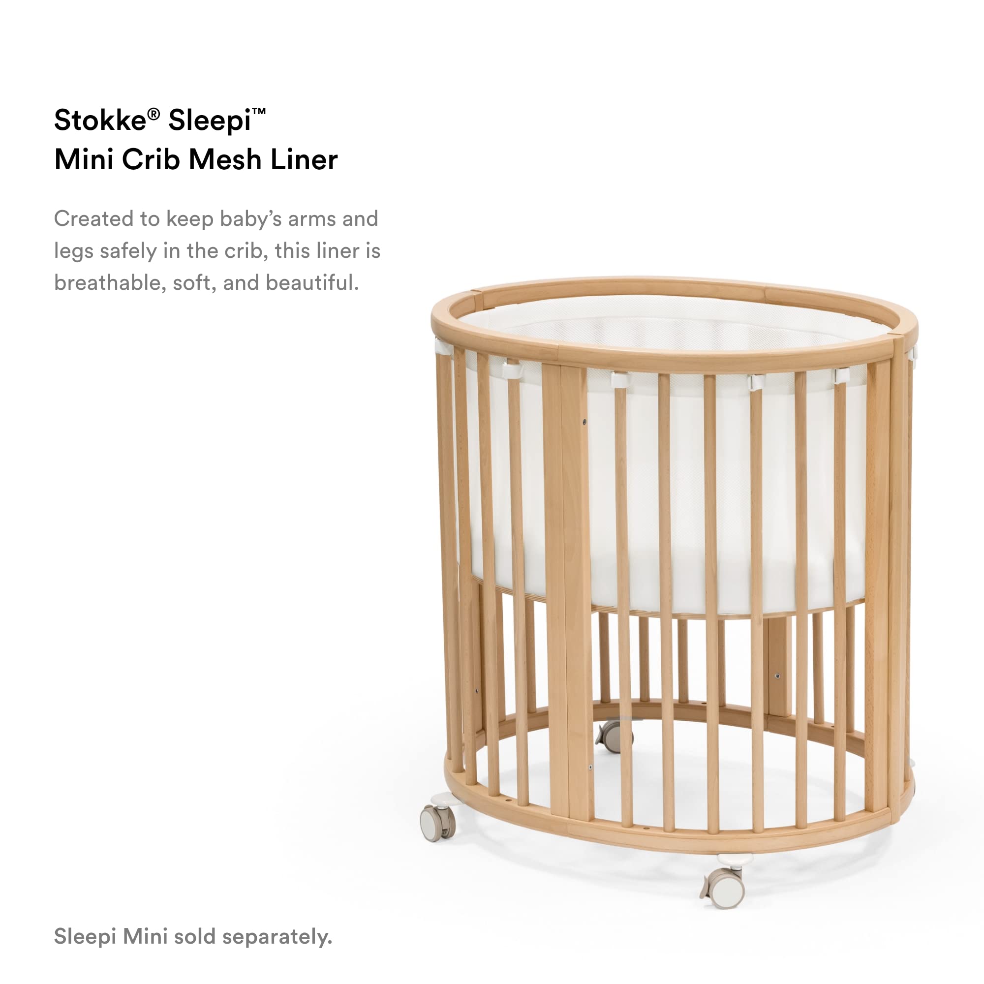 Stokke Sleepi Mini Mesh Liner V3 easy attachment demonstrates quick setup.