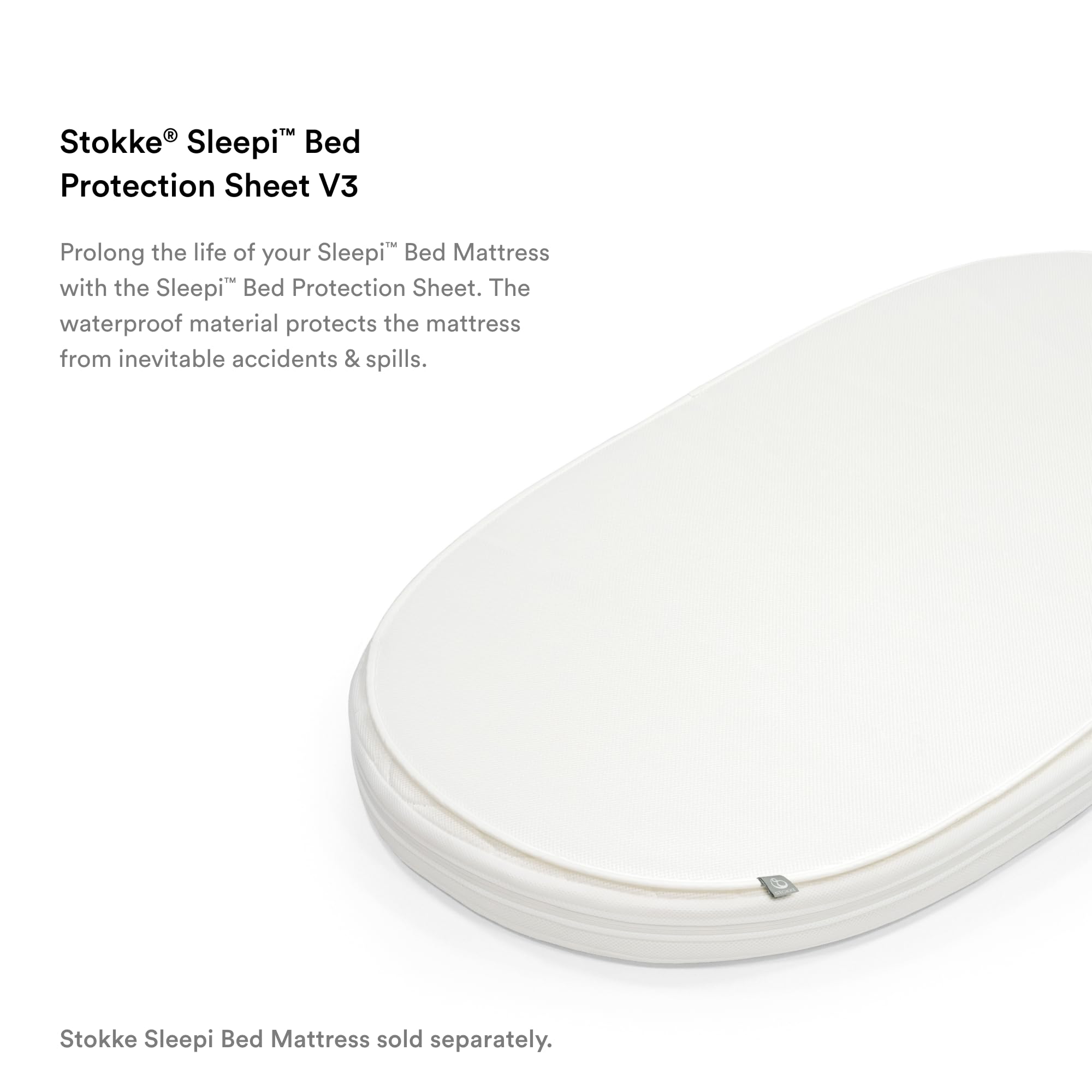 Stokke Sleepi Protection Sheet V3 white, close-up mesh detail, breathable design promotes airflow.