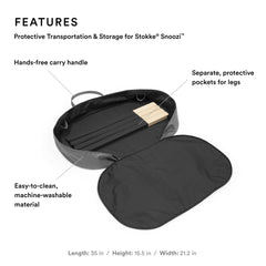 Snoozi Bag with separate leg pockets for organized storage.