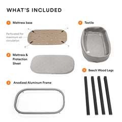 Stokke Snoozi Bassinet Graphite Grey mesh panel for airflow.