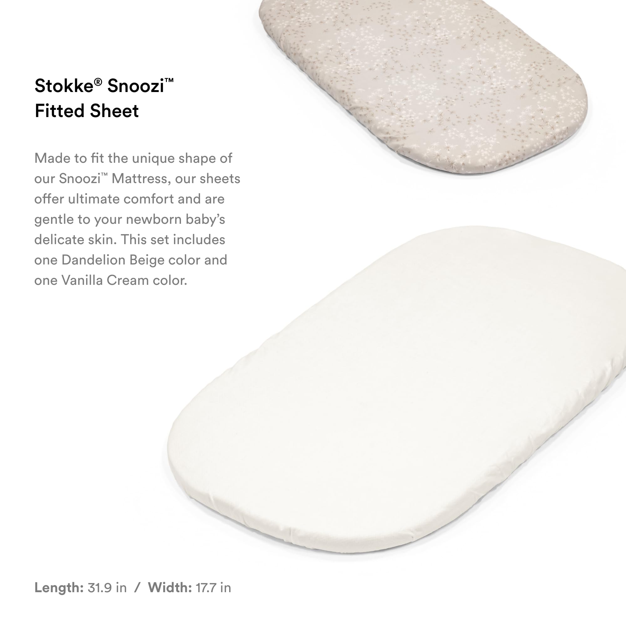 Stokke Snoozi Vanilla Cream sheet with hidden zipper for secure fit
