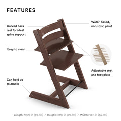 Stokke Tripp Trapp adjustable seat demonstrates ergonomic comfort for growing children
