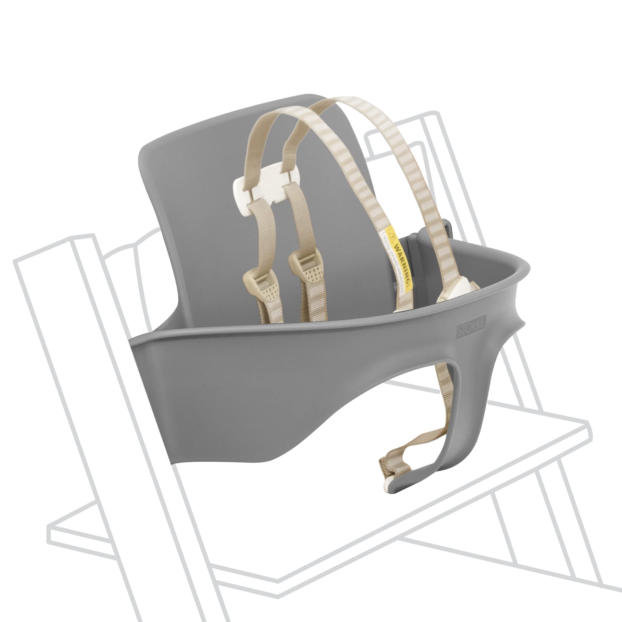 Stokke Tripp Trapp Baby Seat gray front view at table height
