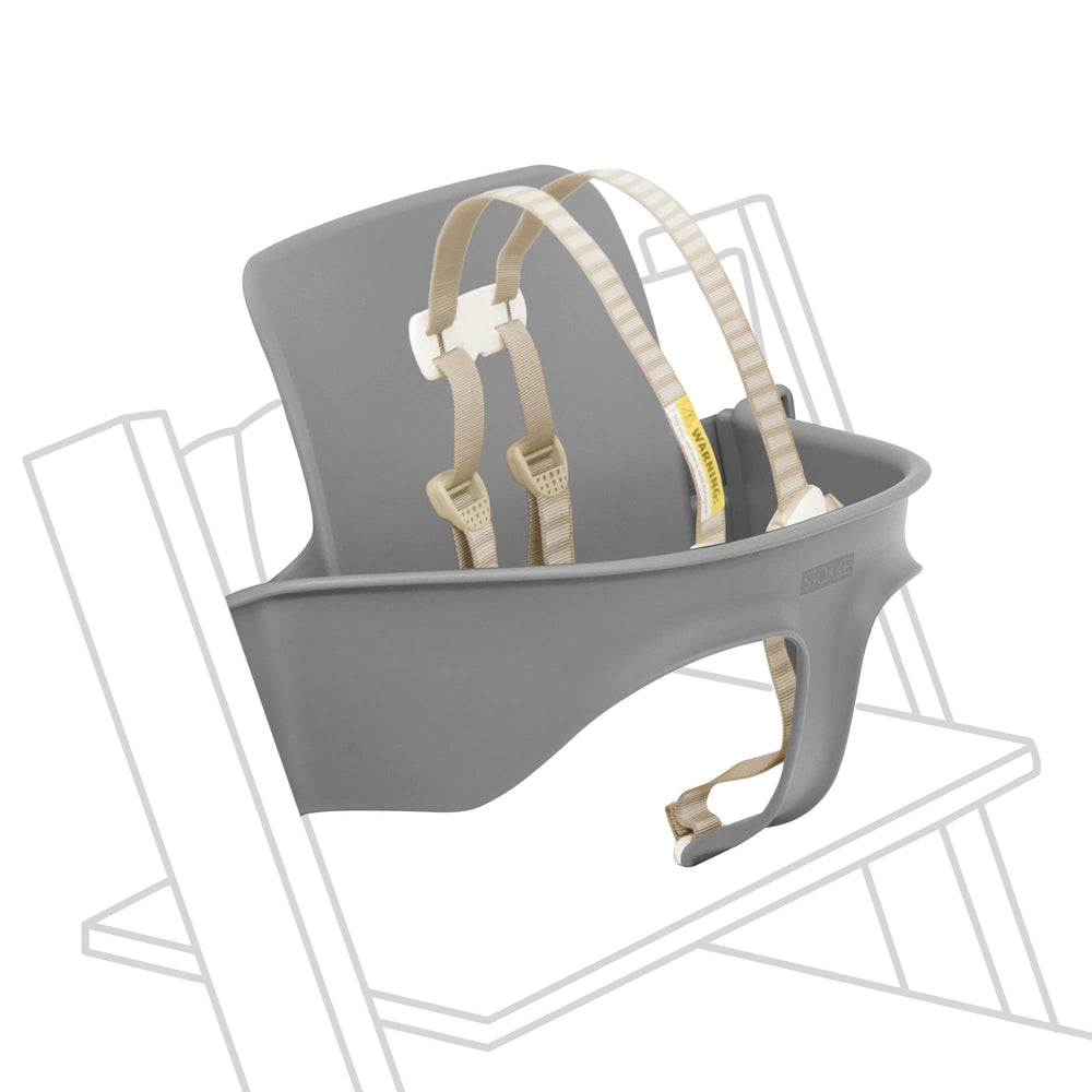 Stokke Tripp Trapp Baby Seat gray front view at table height