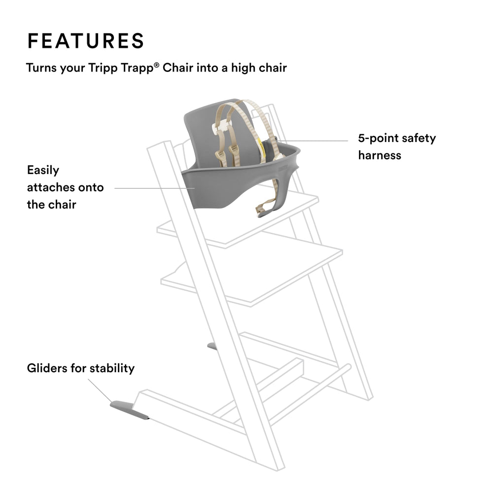 Stokke Tripp Trapp harness adjustment for growing baby security