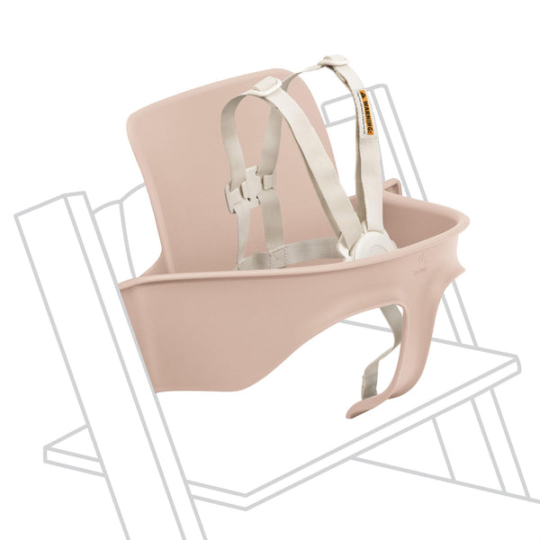 Stokke Tripp Trapp Baby Set 2 Serene Pink front view supports comfortable family mealtime.