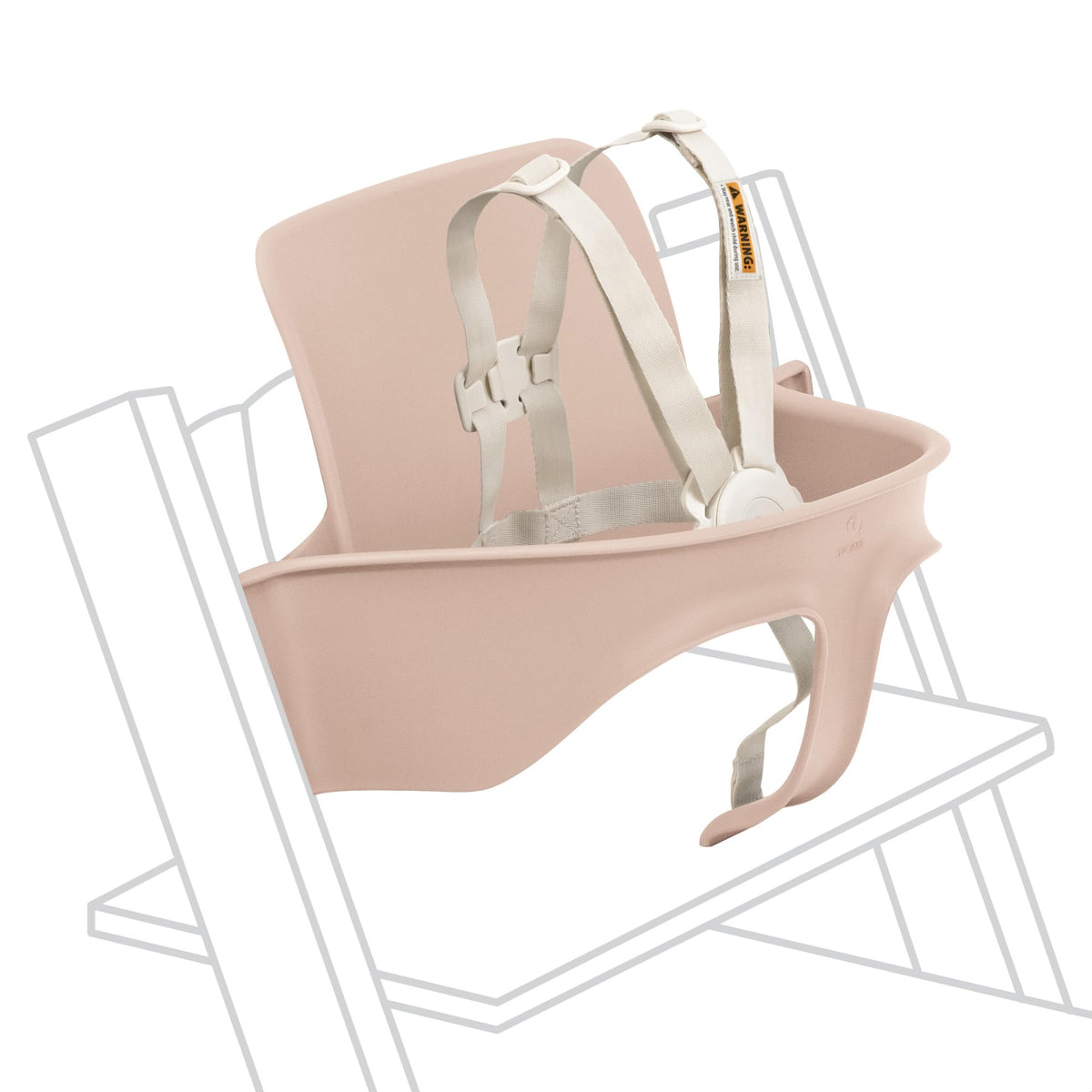 Stokke Tripp Trapp Baby Set 2 Serene Pink front view supports comfortable family mealtime.