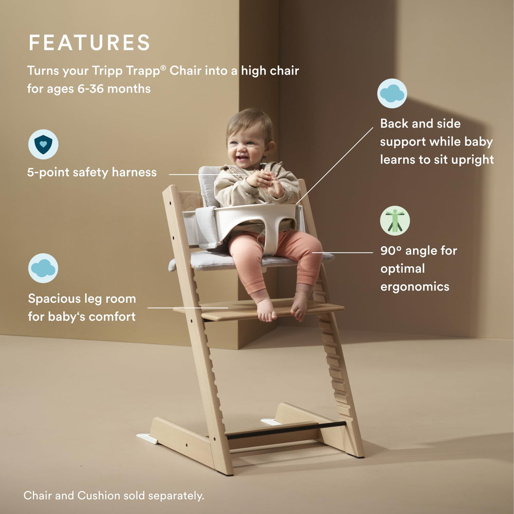 Stokke Tripp Trapp Baby Set 2 side supports keep little sitters comfortable.