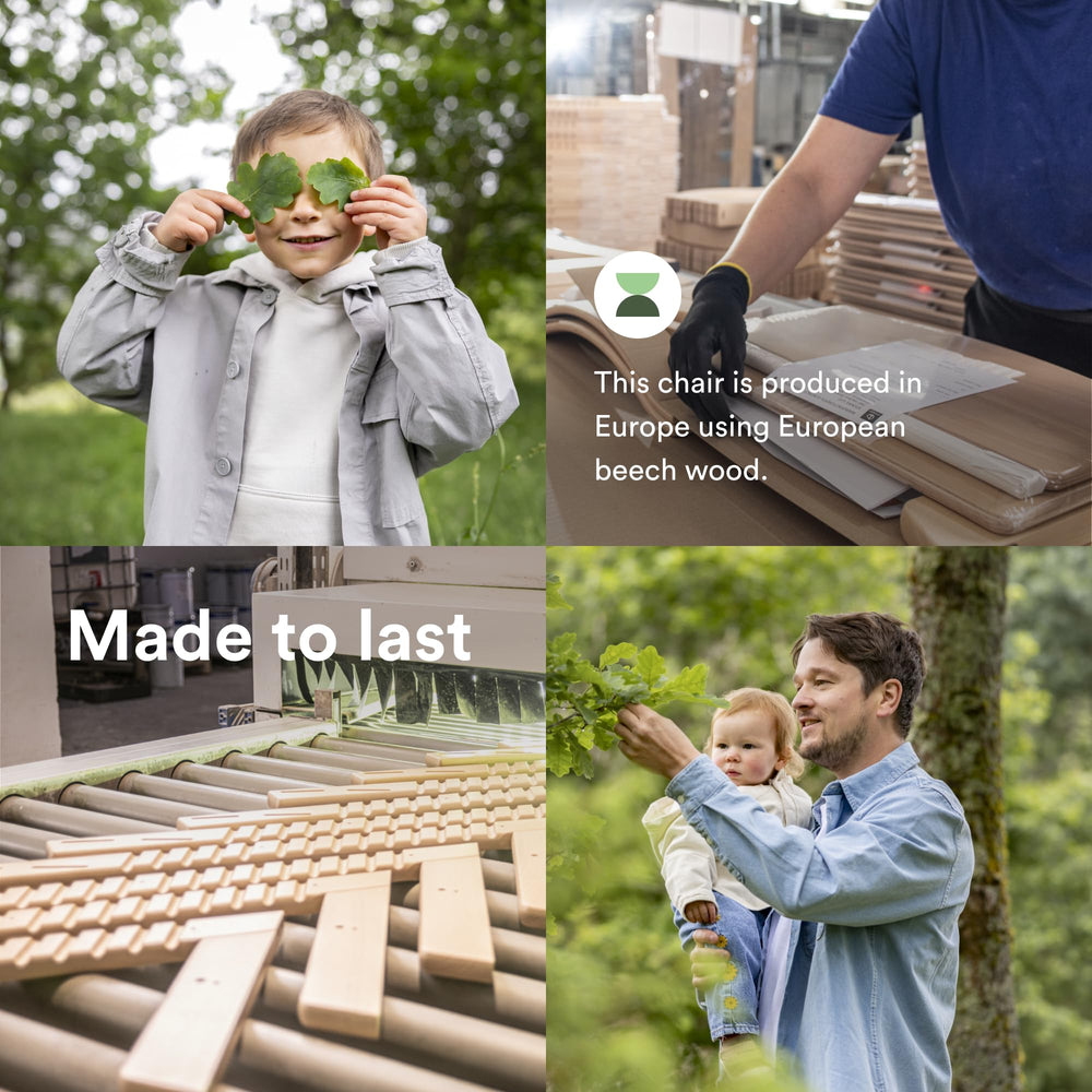 Stokke Tripp Trapp beech wood construction emphasizing sturdy, timeless craftsmanship