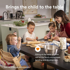 Stokke Tripp Trapp beech wood construction highlights durable materials.