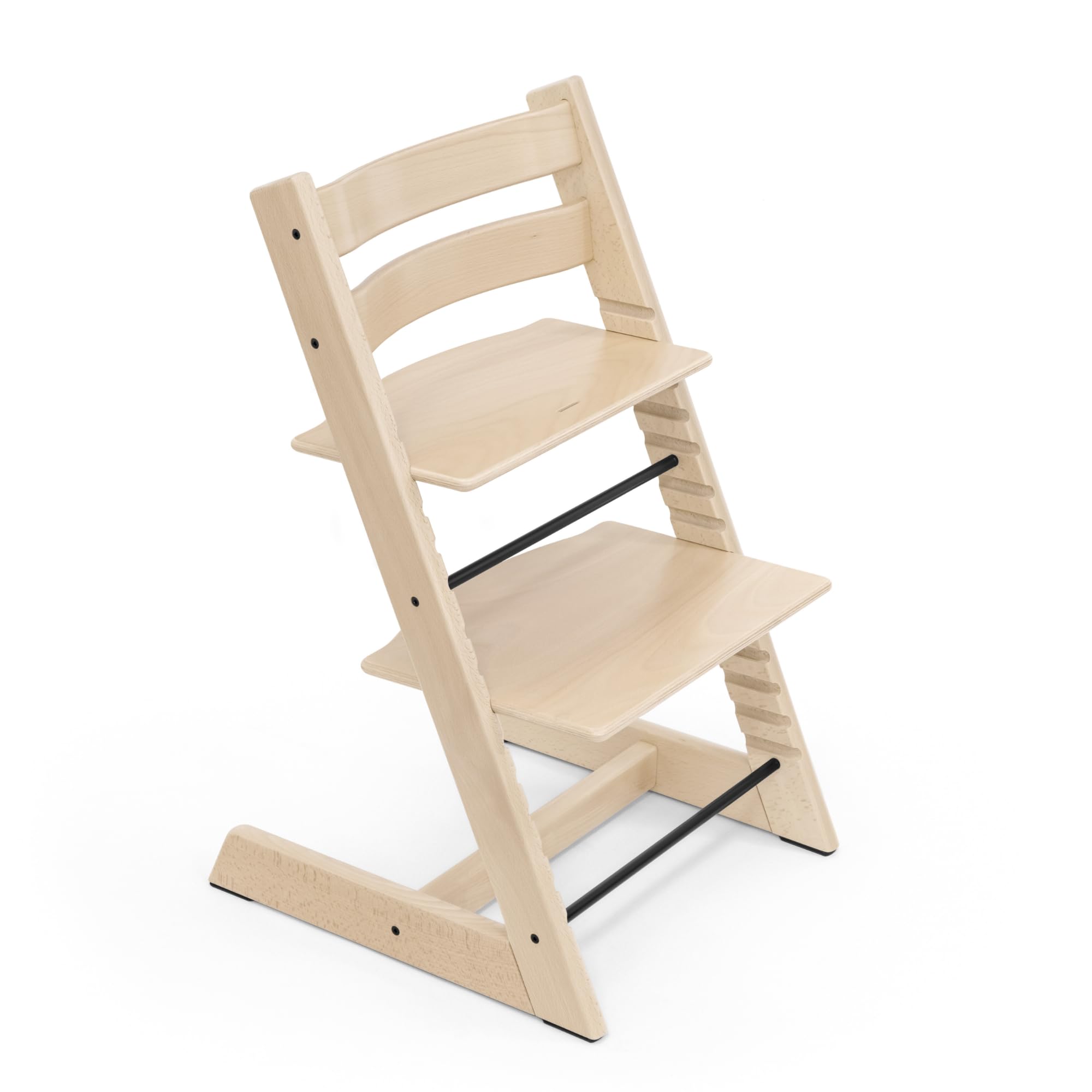 Stokke Tripp Trapp chair natural front view highlighting family-friendly design