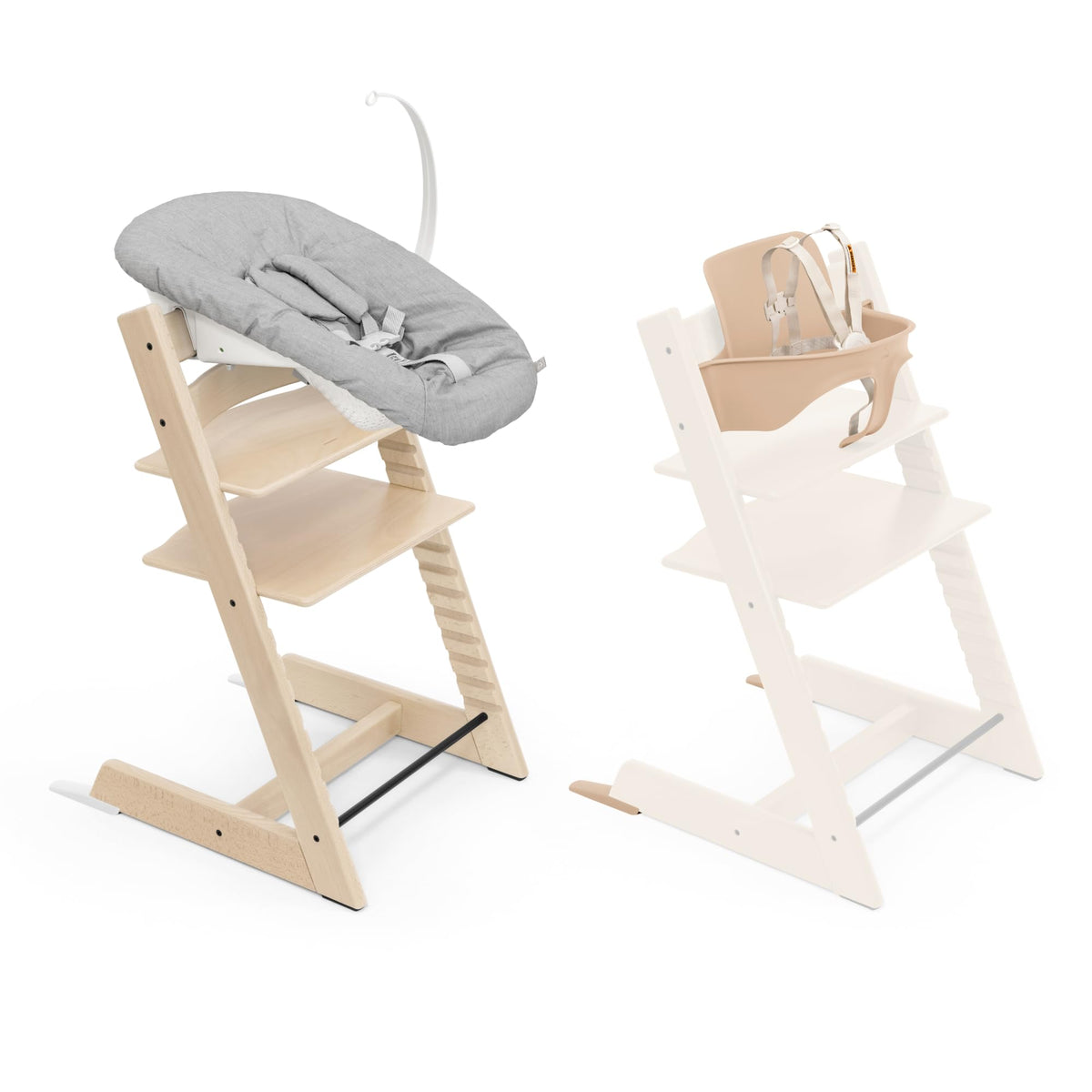 Stokke Tripp Trapp chair natural front view—ergonomic design for growing children.