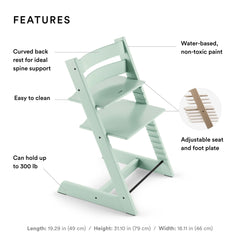 Stokke Tripp Trapp Soft Mint adjustable seat for comfortable, ergonomic seating