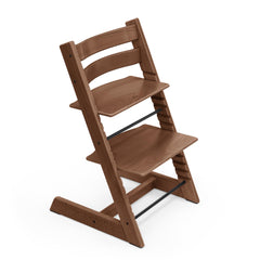 Stokke Tripp Trapp chair warm brown, front view, supports growing family mealtimes