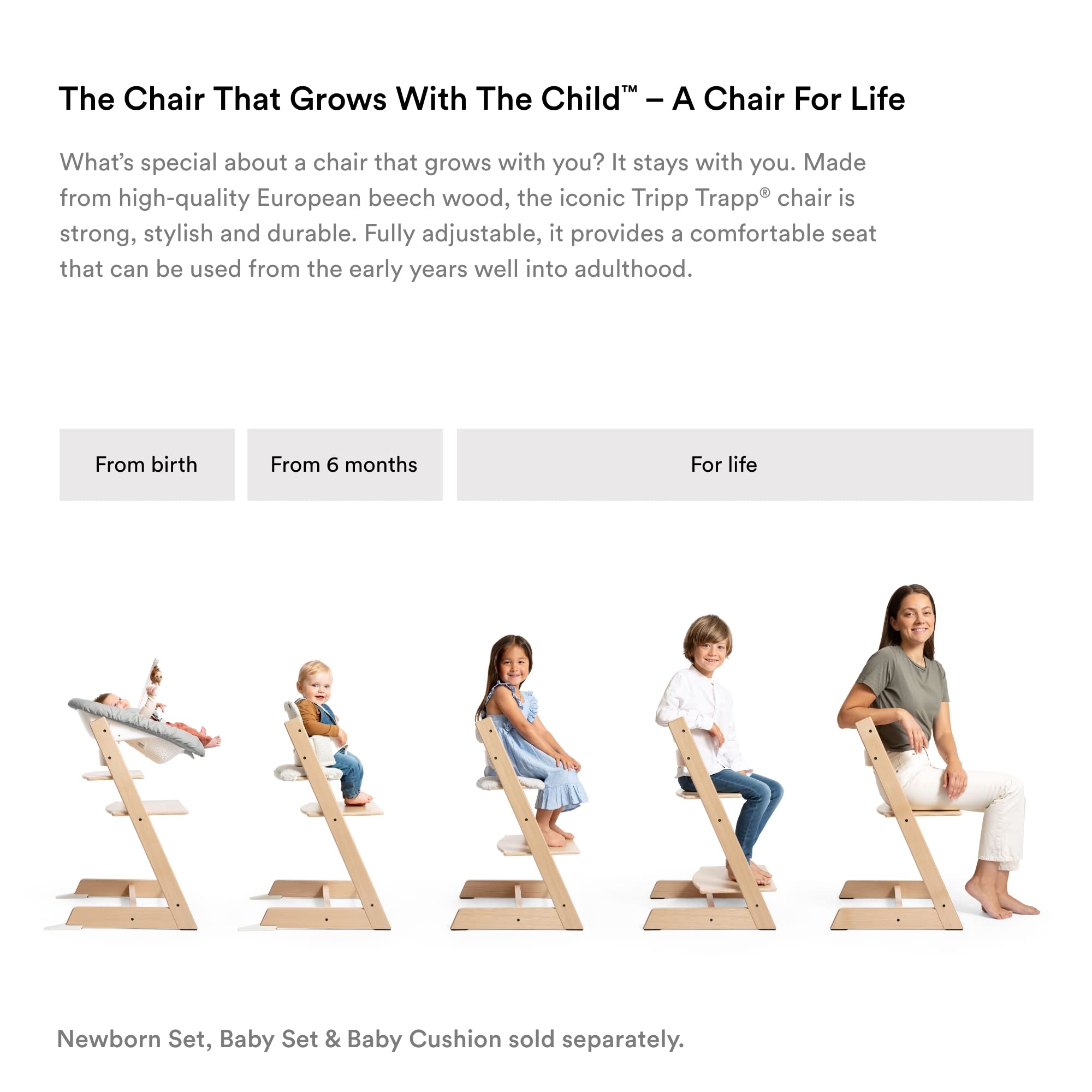 Stokke Tripp Trapp cushion Nordic Grey compatibility with Tripp Trapp chair and Baby Set