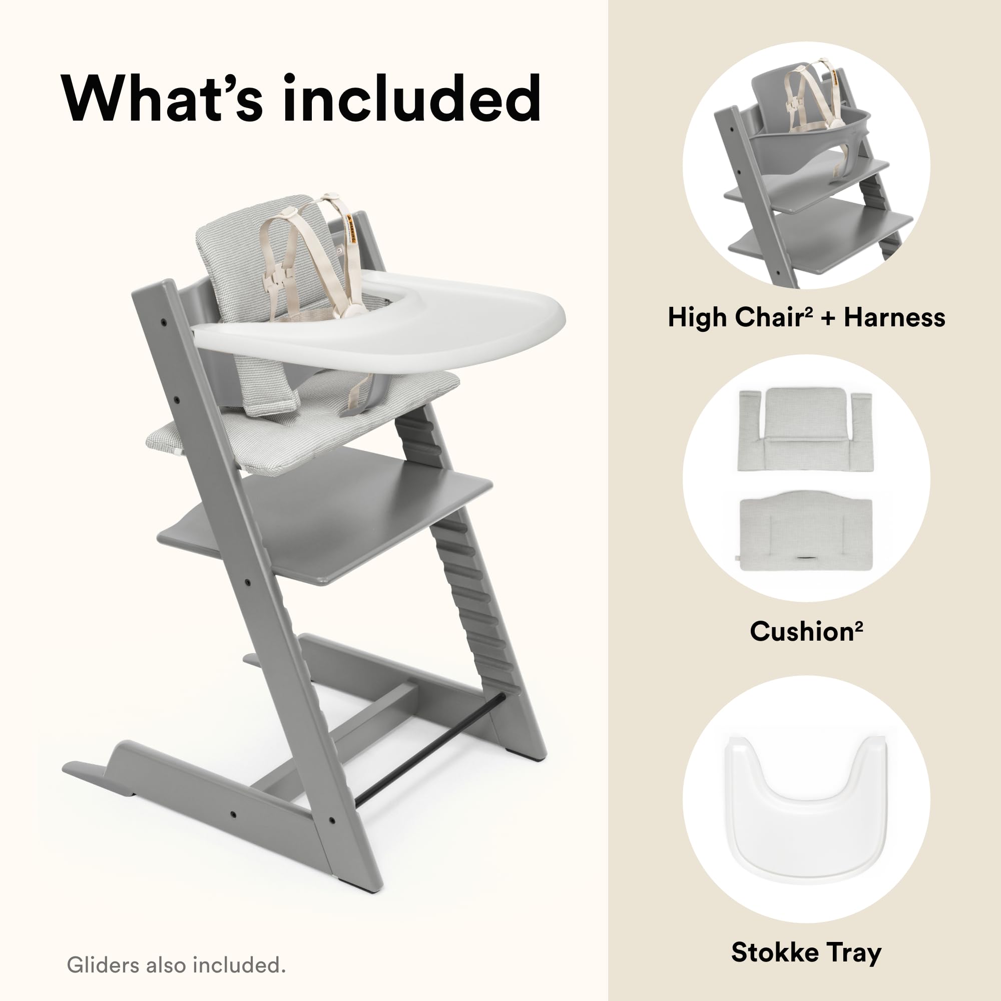 Stokke Tripp Trapp gliders provide added stability on smooth floors