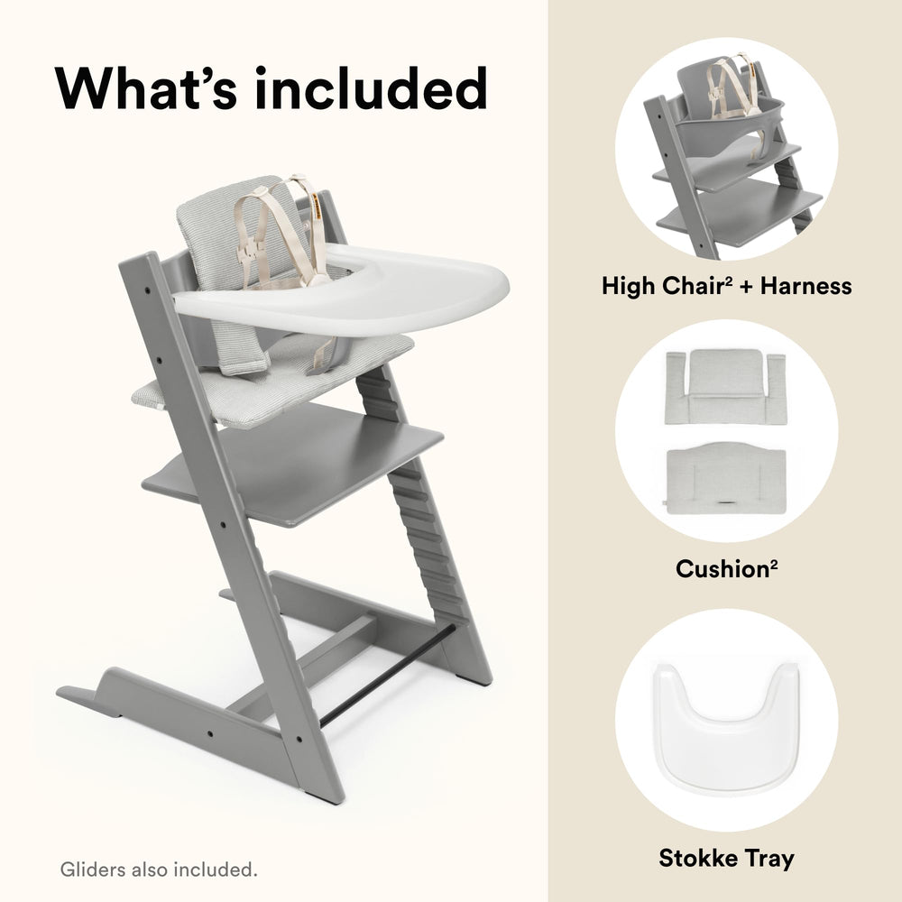 Stokke Tripp Trapp gliders provide added stability on smooth floors