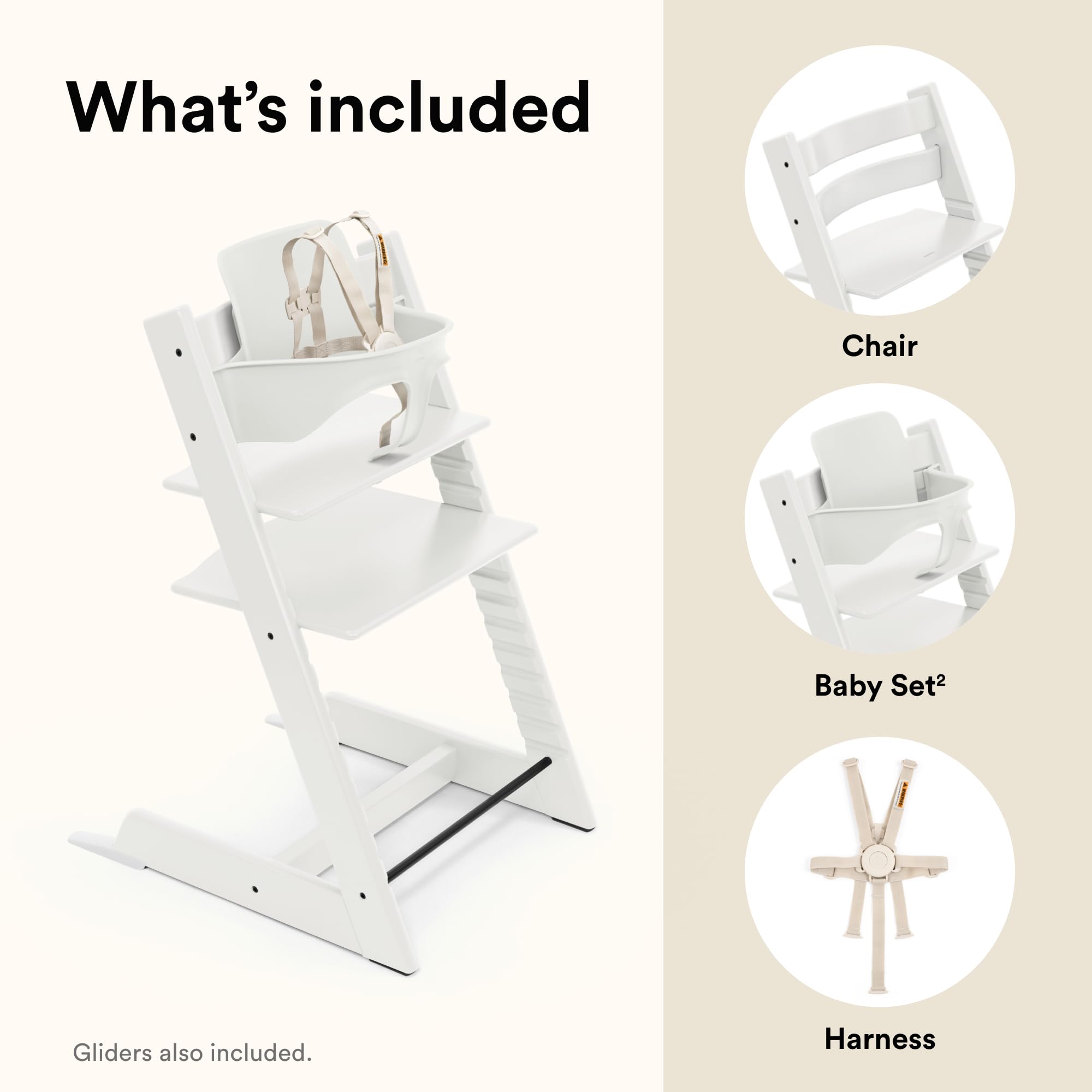 Stokke Tripp Trapp growth over time white showcases timeless design.
