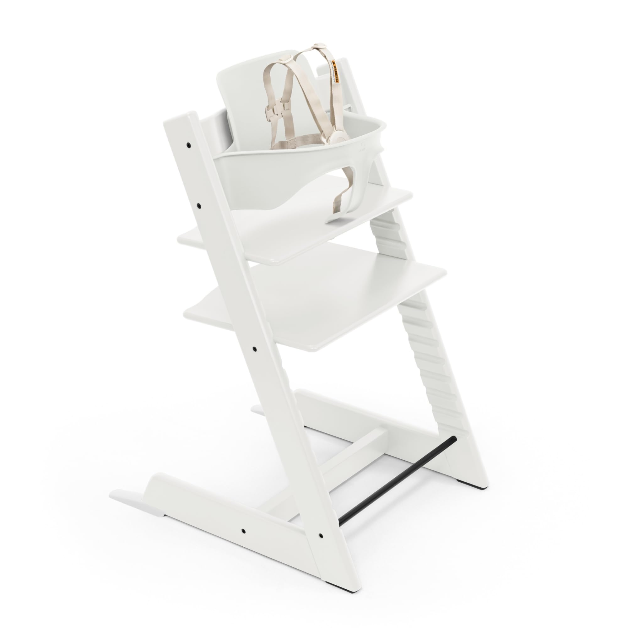 Stokke Tripp Trapp 2 white, front view shows sturdy dining chair for family meals.