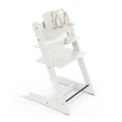 Stokke Tripp Trapp 2 white, front view shows sturdy dining chair for family meals.