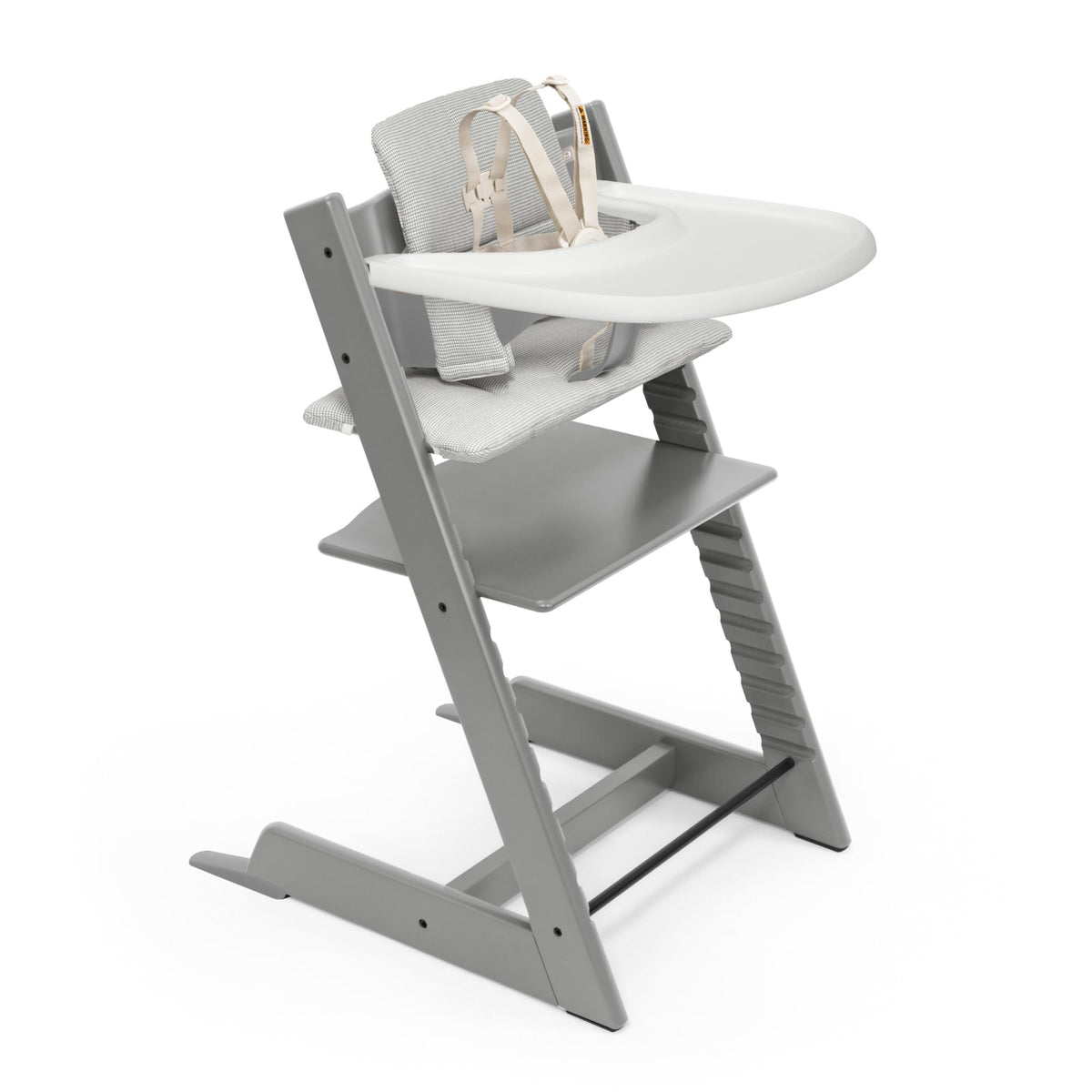 Stokke Tripp Trapp high chair Storm Grey front view for table-height family meals