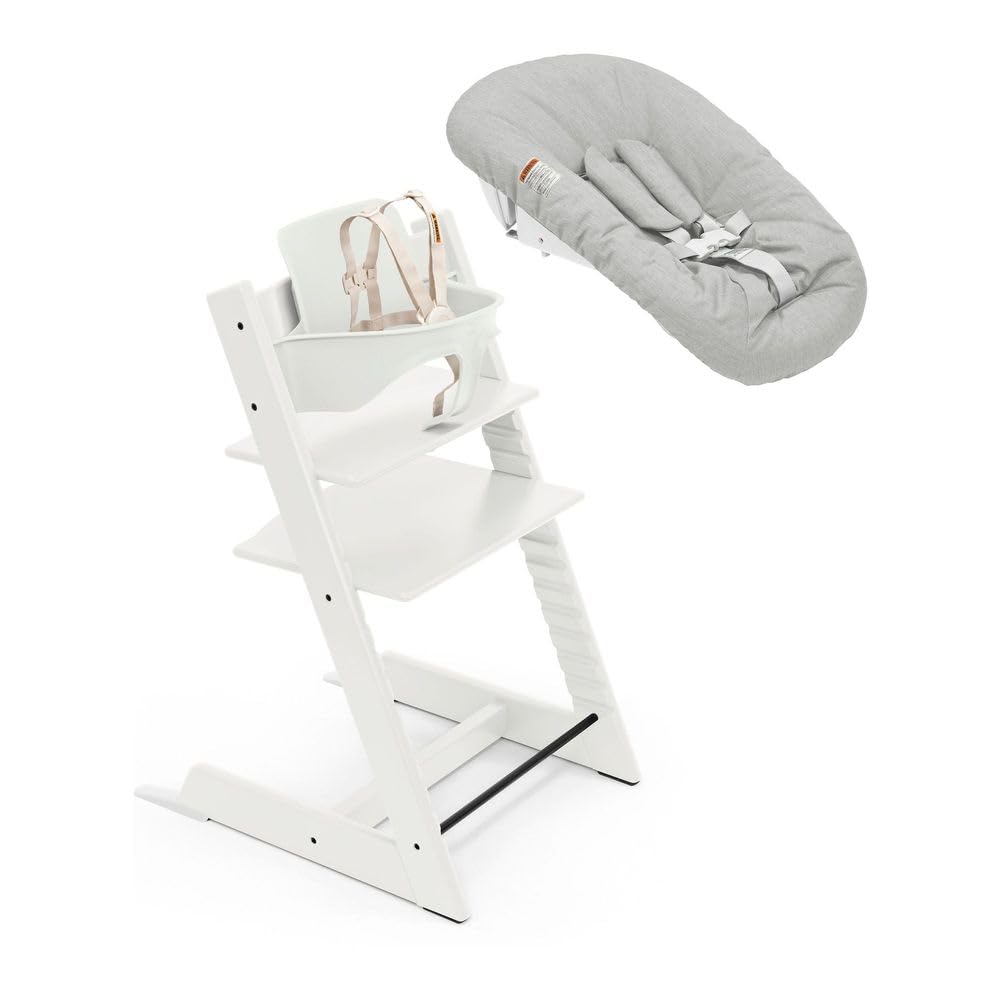 Stokke Tripp Trapp Newborn Set front-view at table height enabling infant interaction