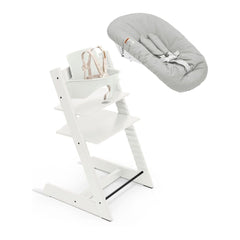 Stokke Tripp Trapp Newborn Set front-view at table height enabling infant interaction