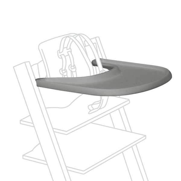 Stokke Tripp Trapp Tray Storm Grey ready for quick assembly.