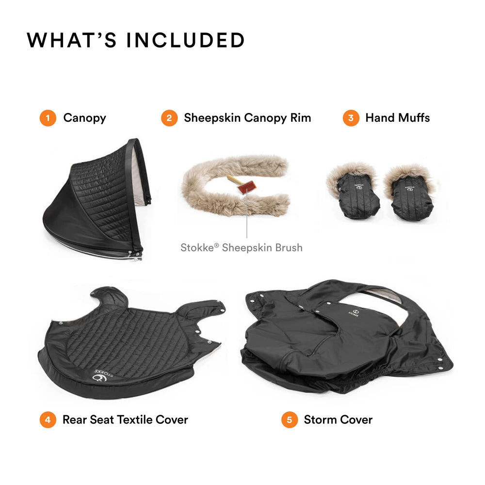 Stokke Xplory X Winter Kit fleece-lined mitts enhance hand warmth during outings