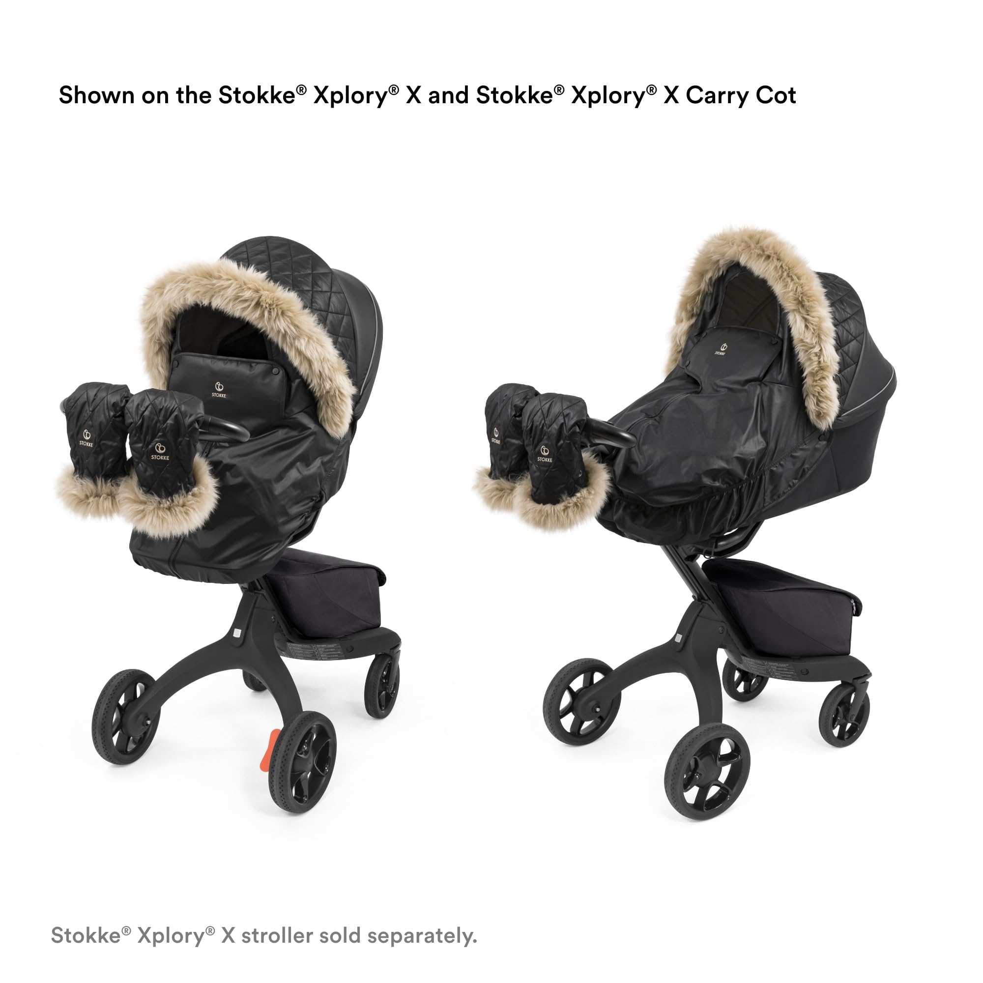 Stokke Xplory X Winter Kit reflective zipper improves visibility in low light