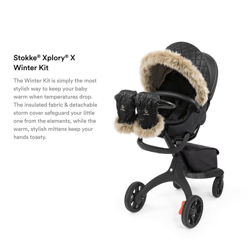 Stokke Xplory X Winter Kit genuine sheepskin rims add premium detail