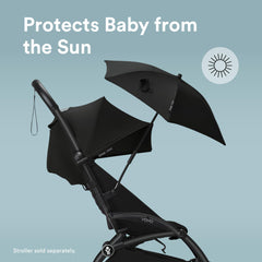 Stokke YOYO parasol clipped to stroller for daytime shade