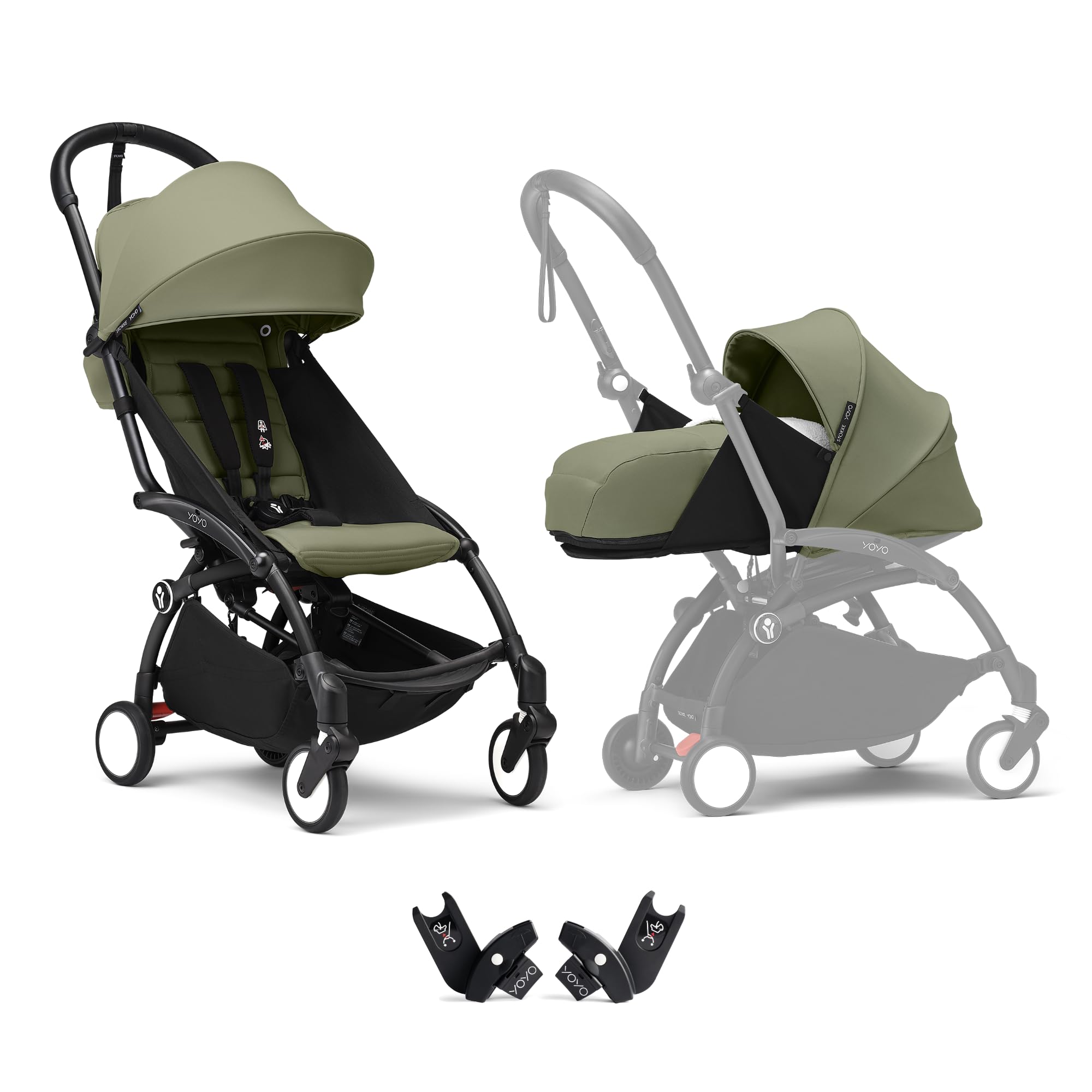 Stokke YOYO3 frame in black for a light, compact city stroller setup