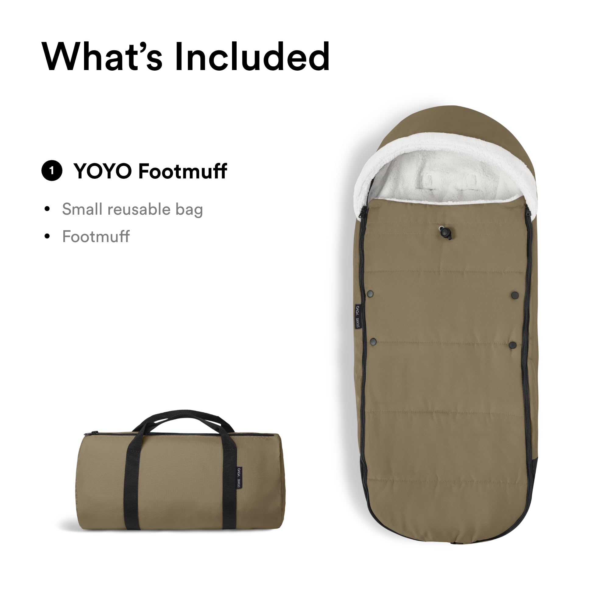 Stokke YOYO Footmuff Toffee is machine washable for simple cleaning.