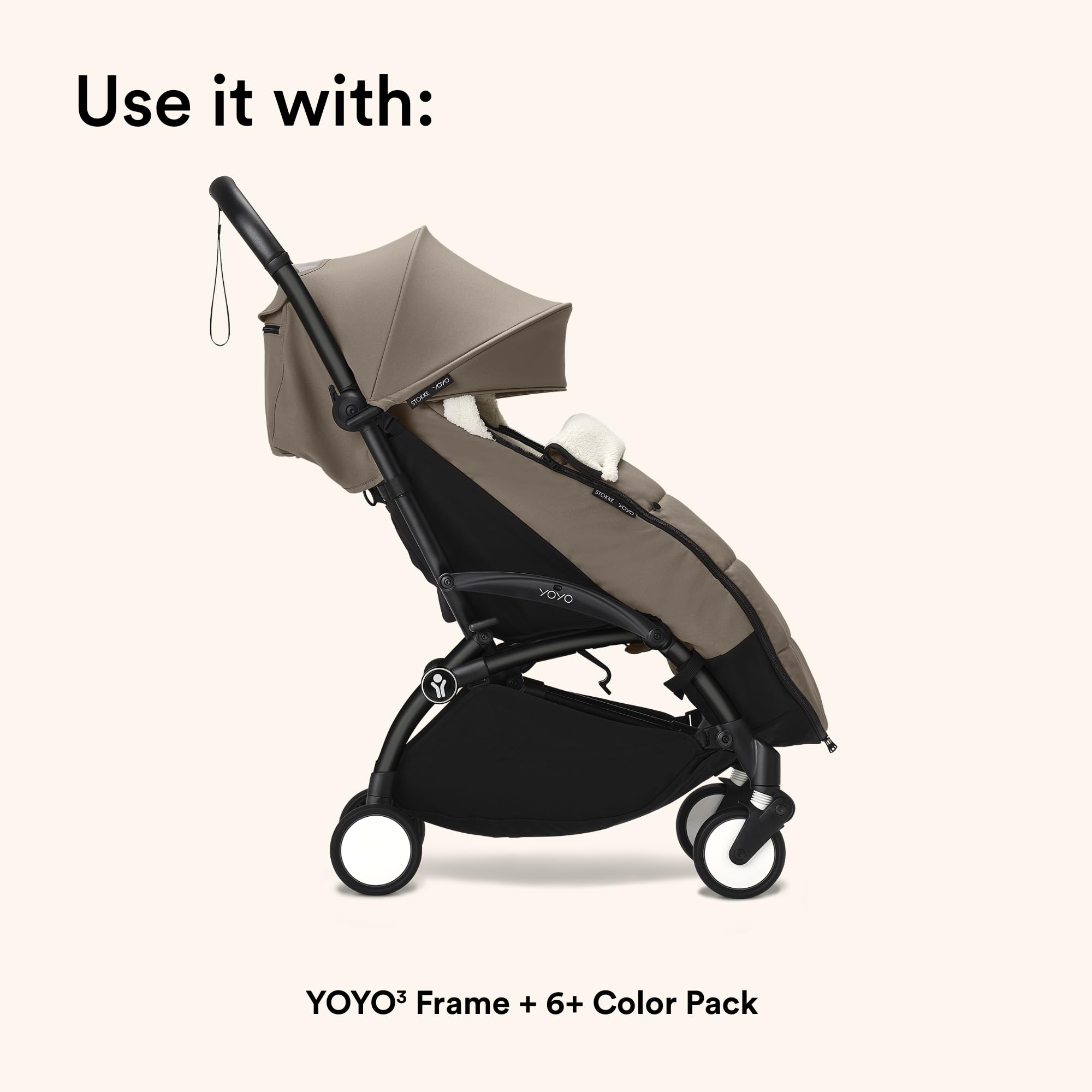 Stokke YOYO Footmuff upper part removable and hood reversed