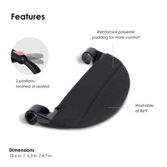 Stokke Yoyo footrest attachment system keeps the accessory secure.