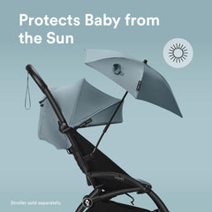 Stokke YOYO Parasol Aqua demonstrates UPF 50+ light blocking on sunny days