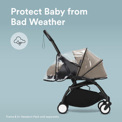 Stokke YOYO Rain Cover with storage bag shown ready to stow