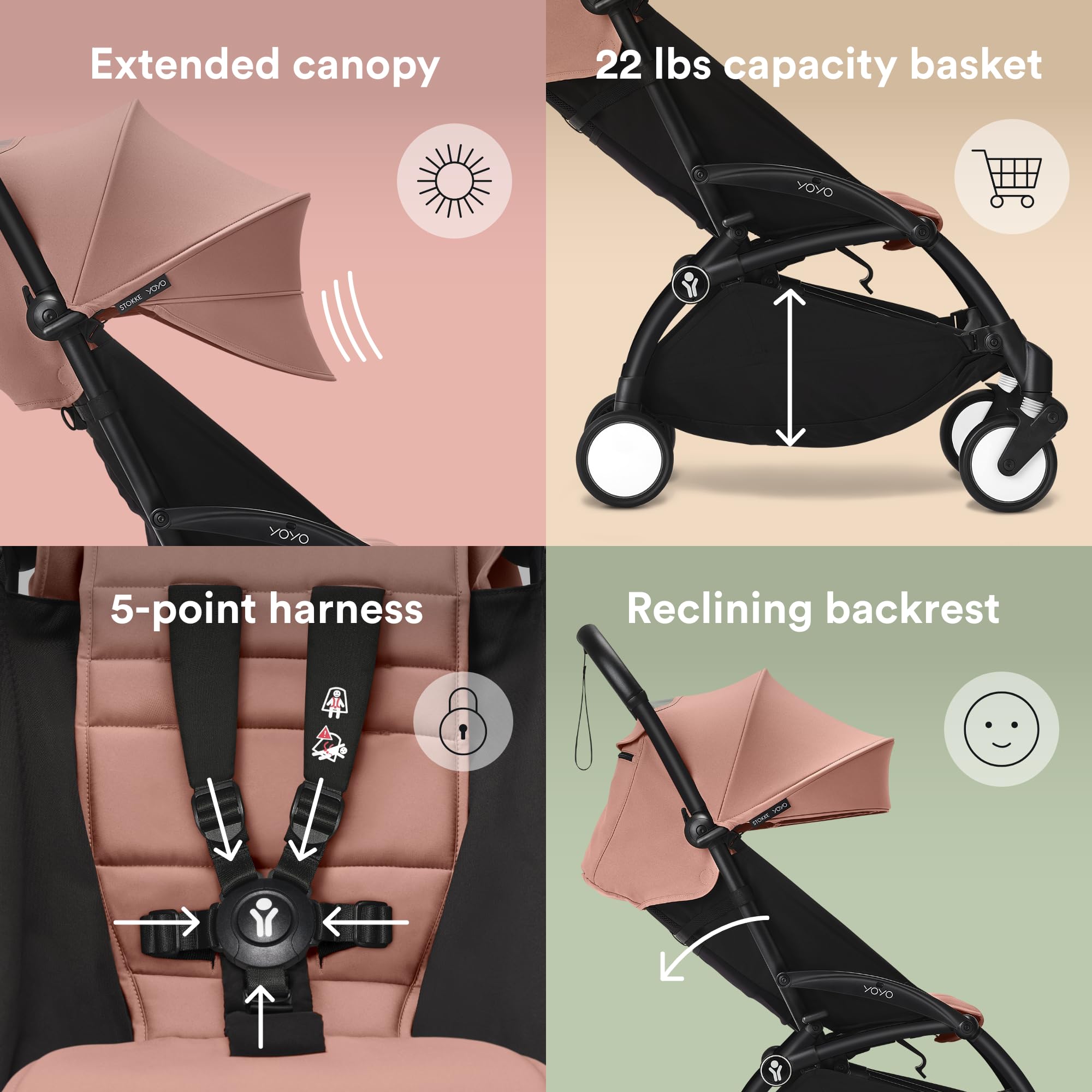 Stokke YOYO3 accessories like bag and cup holder enhance outings.