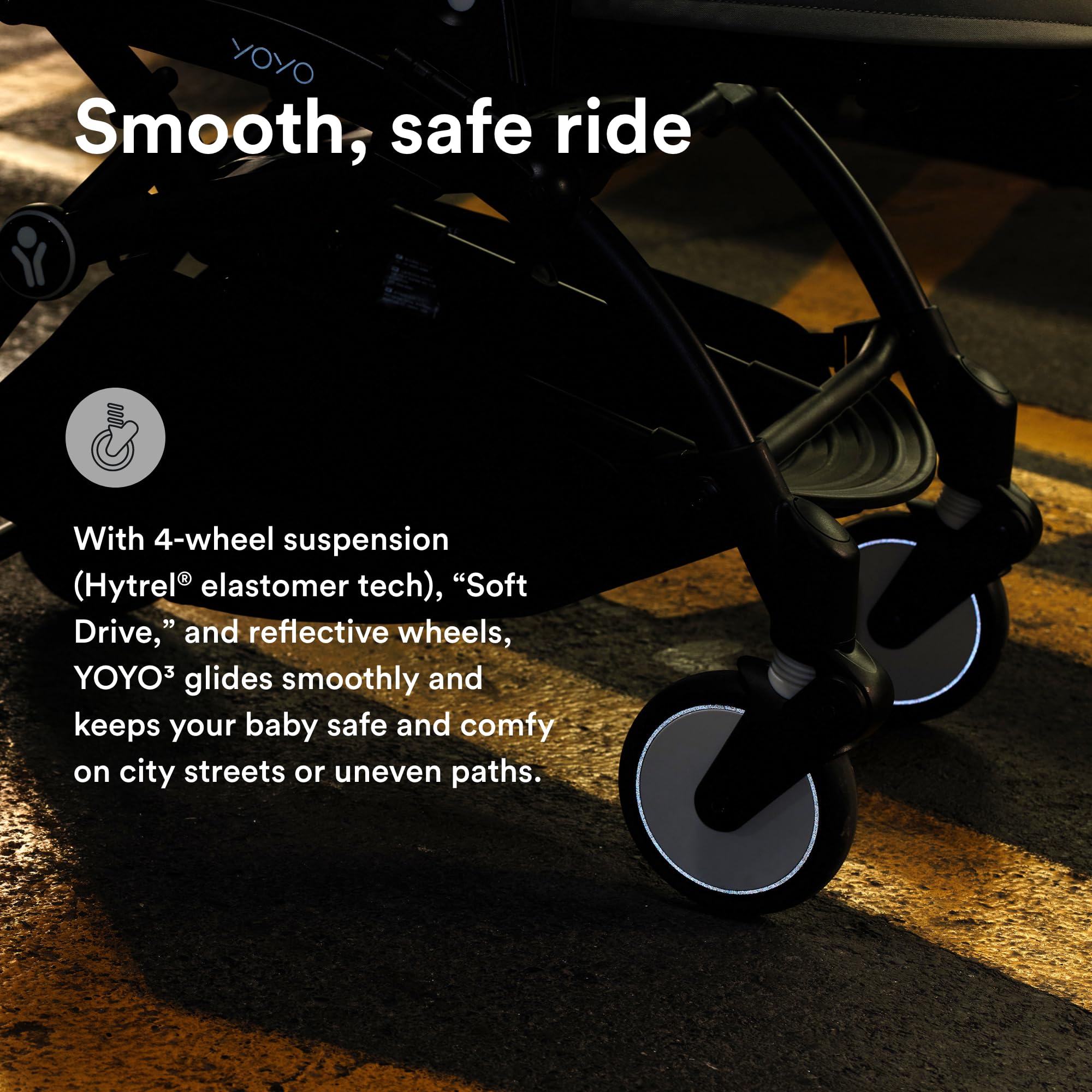 Stokke YOYO3 travel-ready design fits overhead compartments on planes.