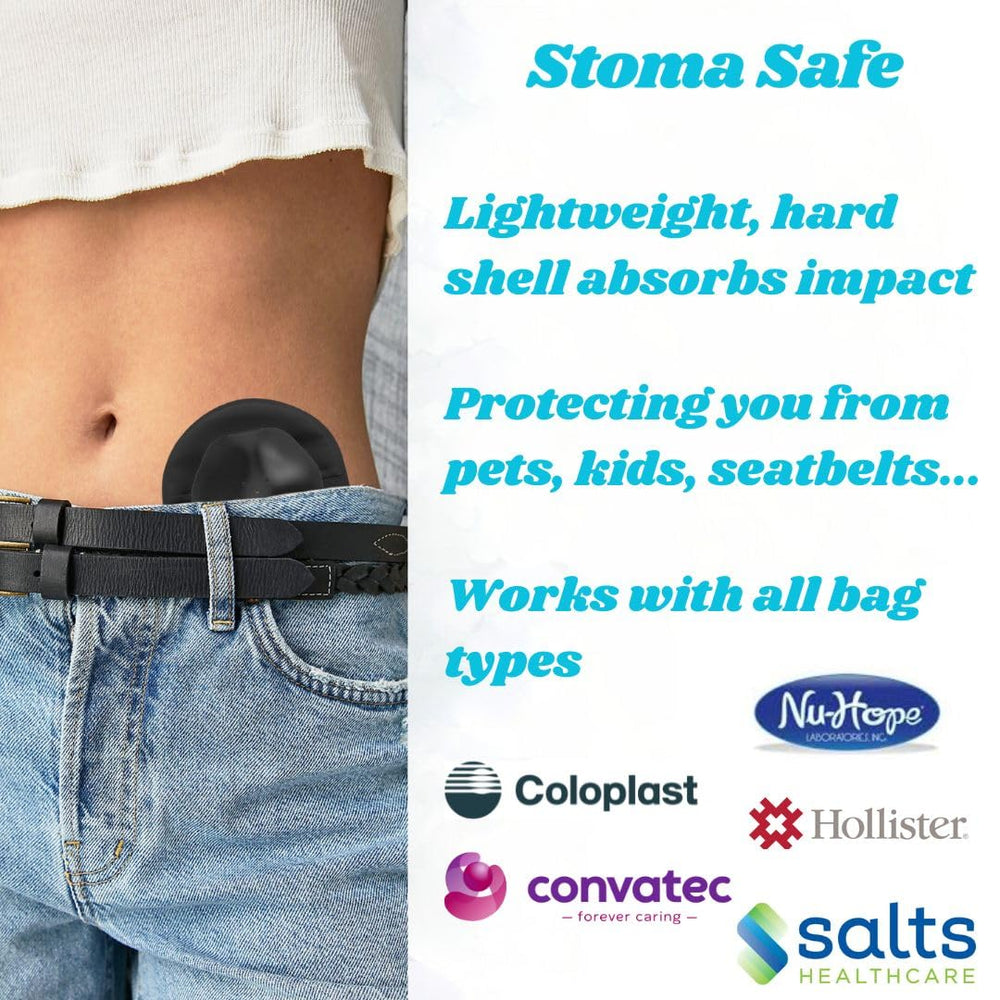 Stoma Safe compatible-ostomy-bags demonstrates compatibility with Hollister, Coloplast, and ConvaTec.
