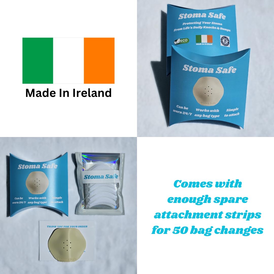 Stoma Safe reusable-easy-clean implies long-lasting, washable protection.
