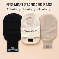 Stoma Styles Full of… ostomy bag cover bottom opening enables easy, mess-free bag emptying.