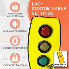 Stoplight Golight Timer with optional audio cues reinforces time awareness.