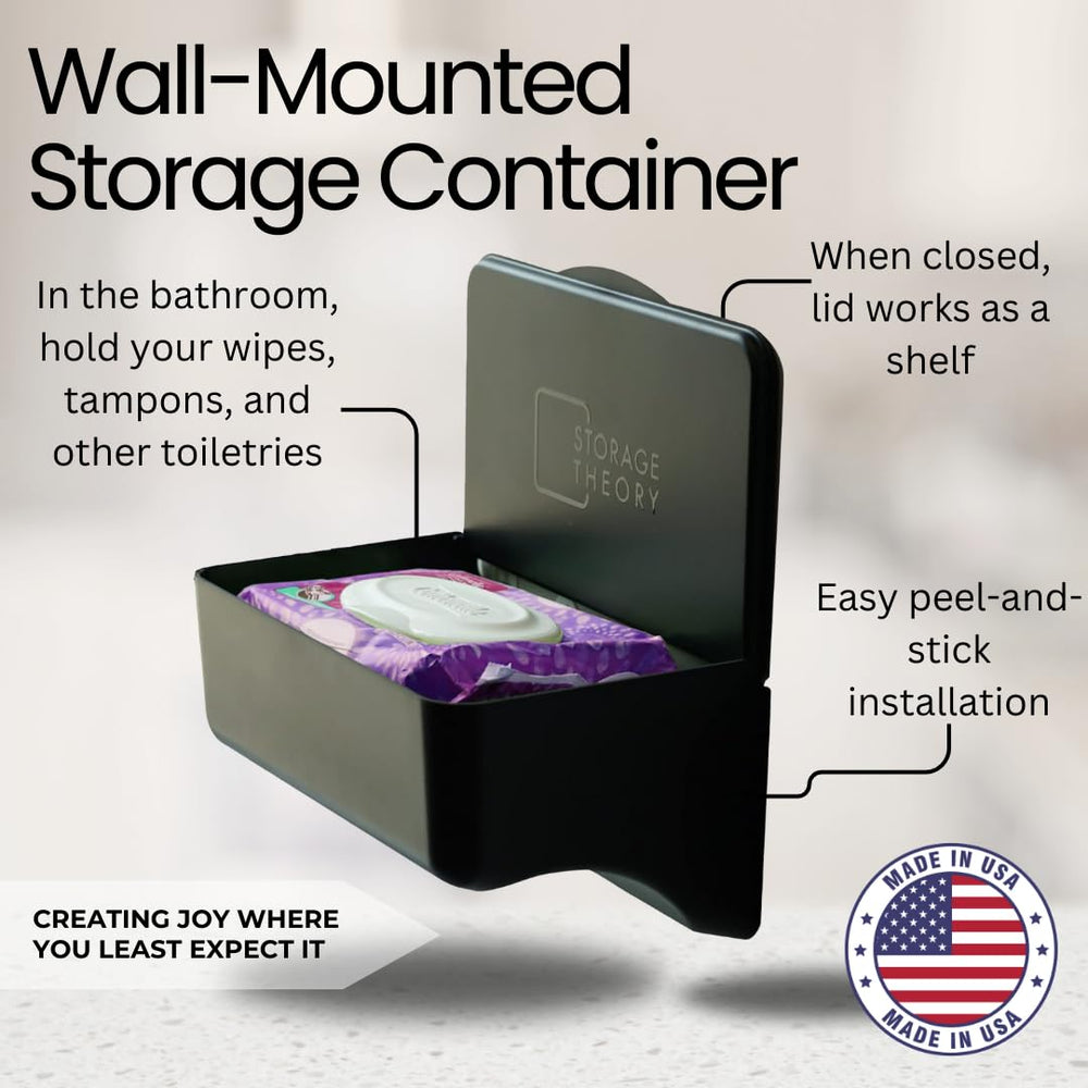Top shelf of Storage Theory organizer holding small items during use