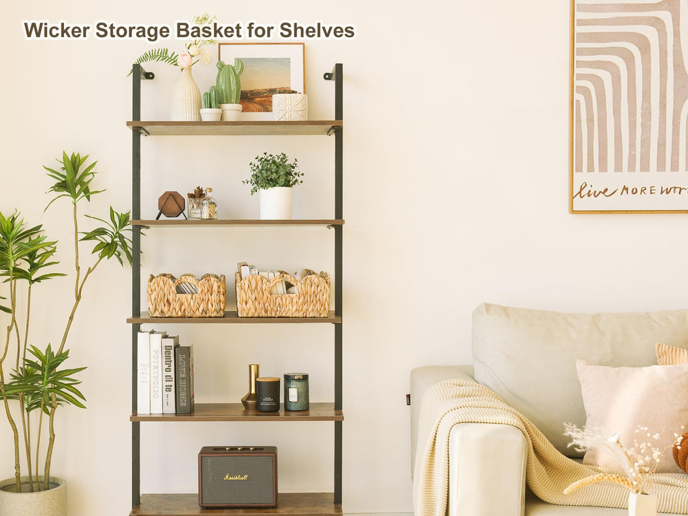 StorageWorks scalloped wicker basket bathroom organization helps keep essentials tidy.