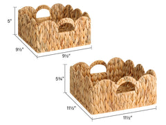 StorageWorks scalloped wicker basket built-in handles offer easy portability for everyday use.