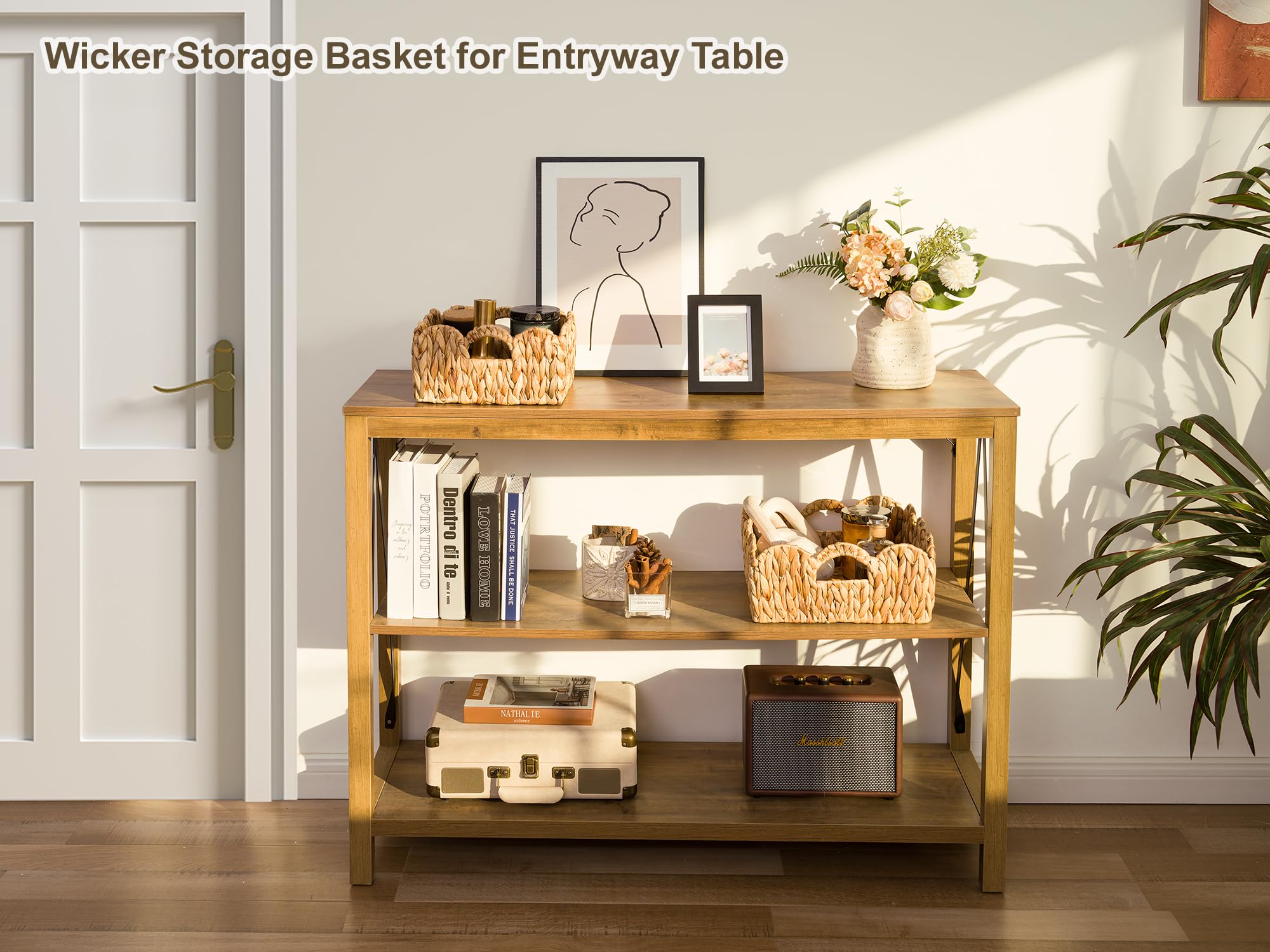 StorageWorks scalloped wicker basket nursery toy bin keeps toys neatly stored.